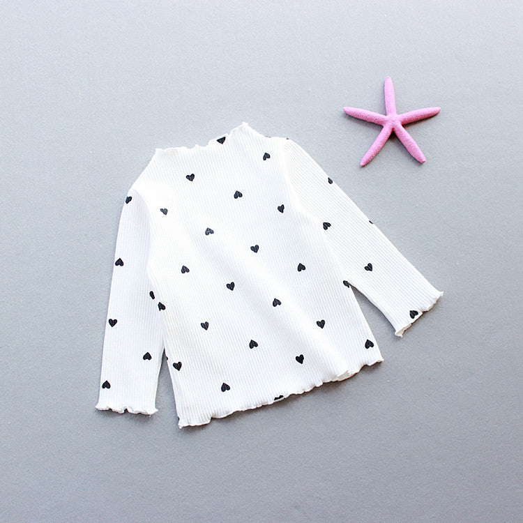 Children’s Long Sleeve Cotton T-Shirt – Love Print Bottoming Shirt