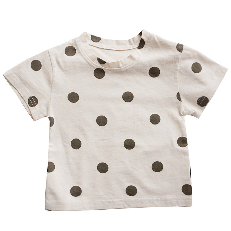 Summer Baby T-Shirt – Short Sleeve Cotton Top with Dot Design