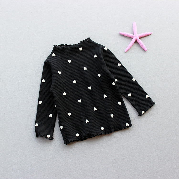 Children’s Long Sleeve Cotton T-Shirt – Love Print Bottoming Shirt