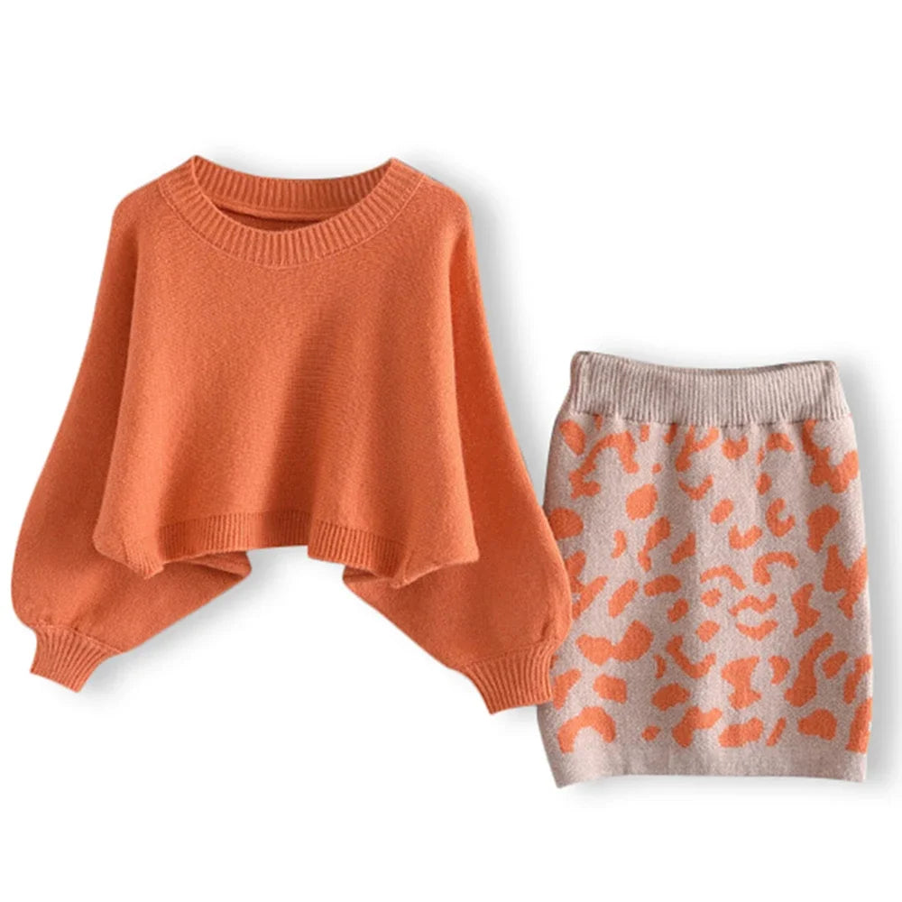 Girls Baby 2023 Fashion Winter Knitted Clothes Sets Cartoon Sweaters Tops Ruffles Skirt Outfits Children Clothes