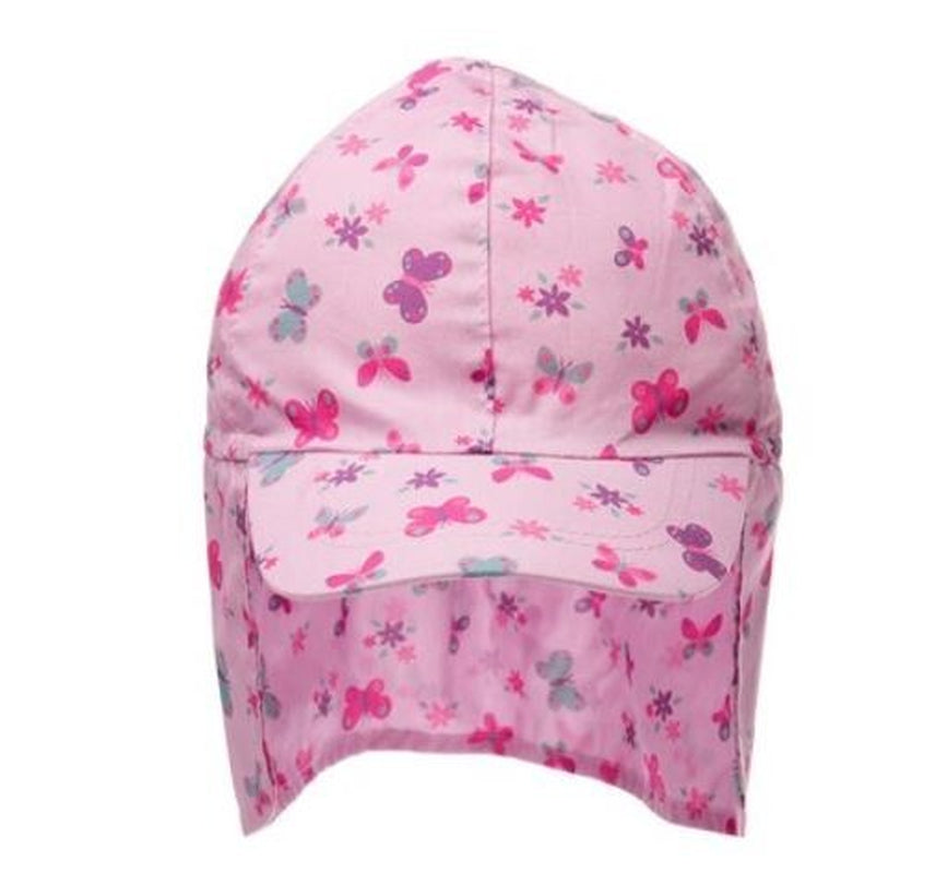 Pink Girls Legionnaire Cap Baby Sun Hat Neck Protection 12-18 and 18-36 Months