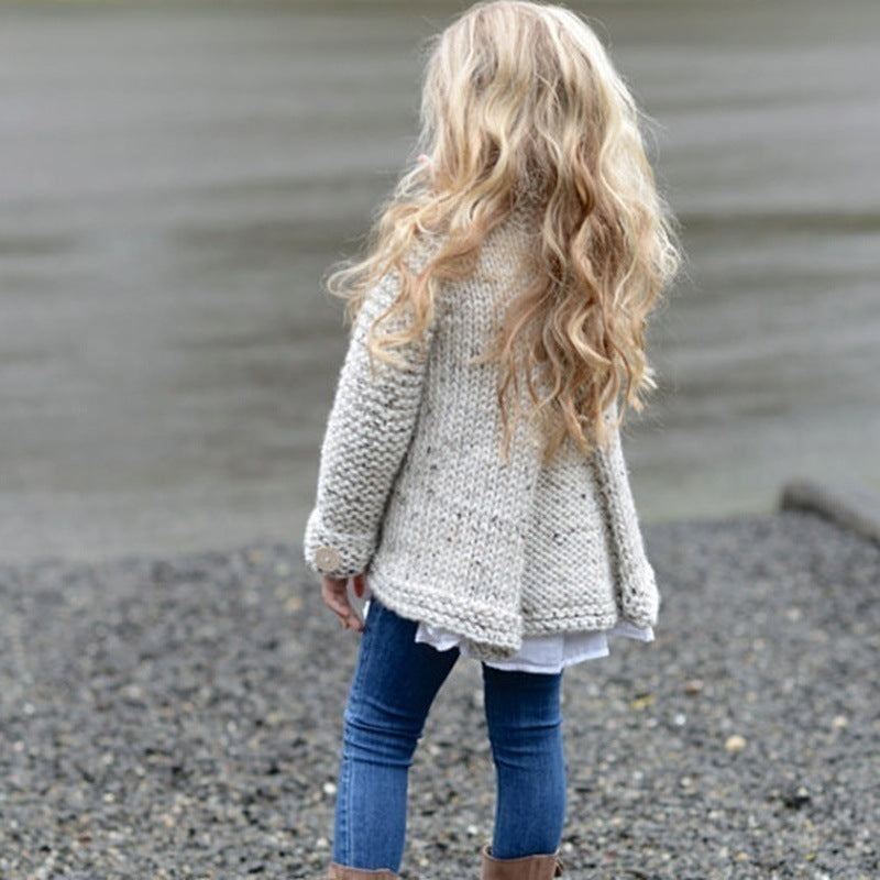 Girls’ Cardigan Sweater Coat – Soft and Cozy Outerwear