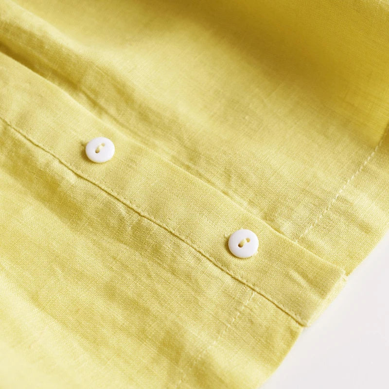 Children Linen Doll Collar Baby Princess Dress 2024 New Girls' Clothing Spring and Summer Short-Sleeve Dress TZ01