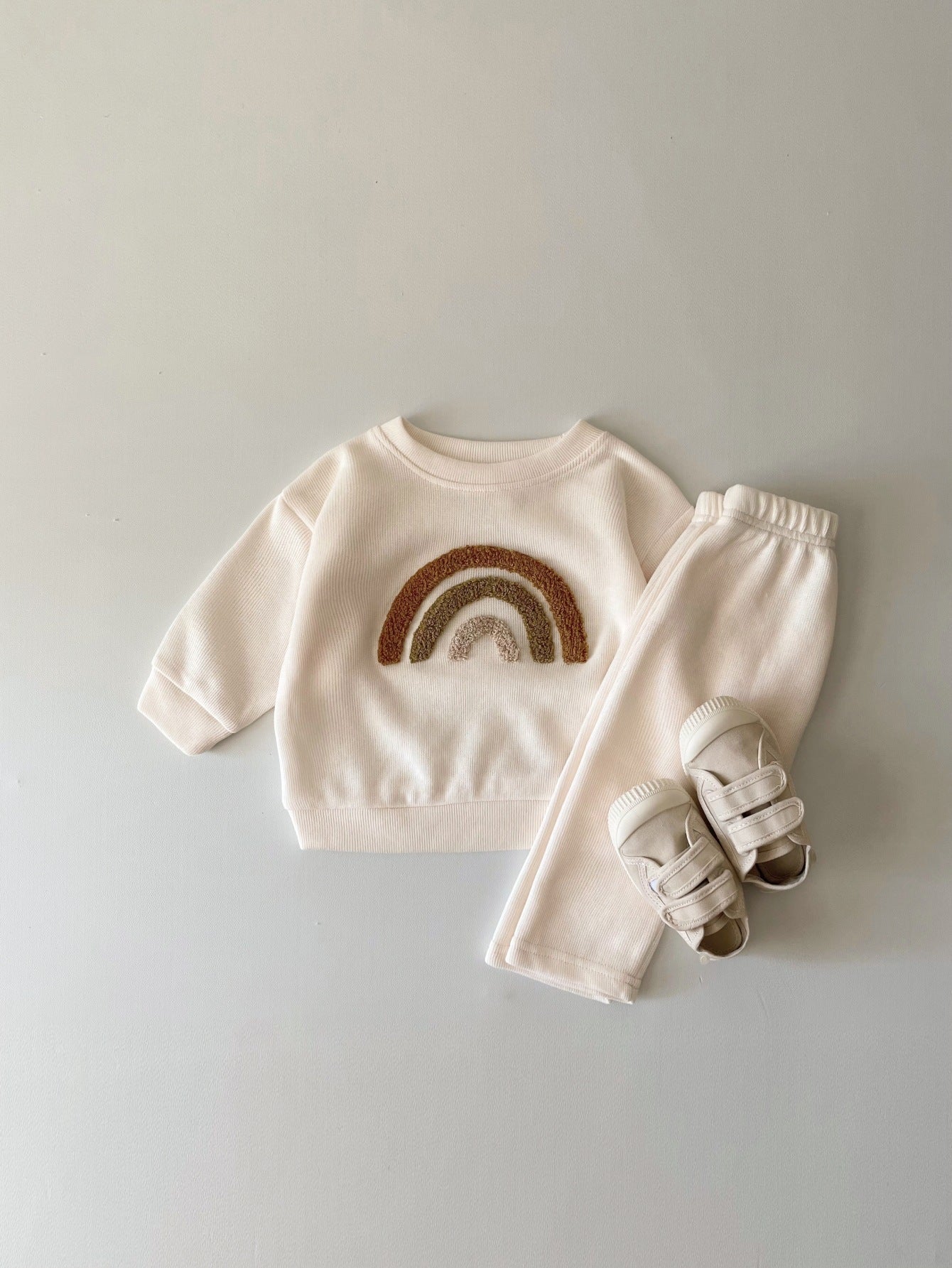 Baby Two-Piece Suit – Alphabet Embroidery, Long Sleeve for Spring & Autumn