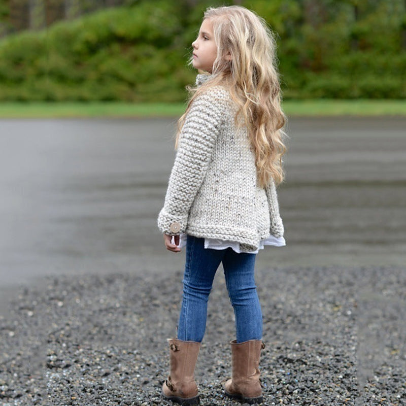Girls’ Cardigan Sweater Coat – Soft and Cozy Outerwear