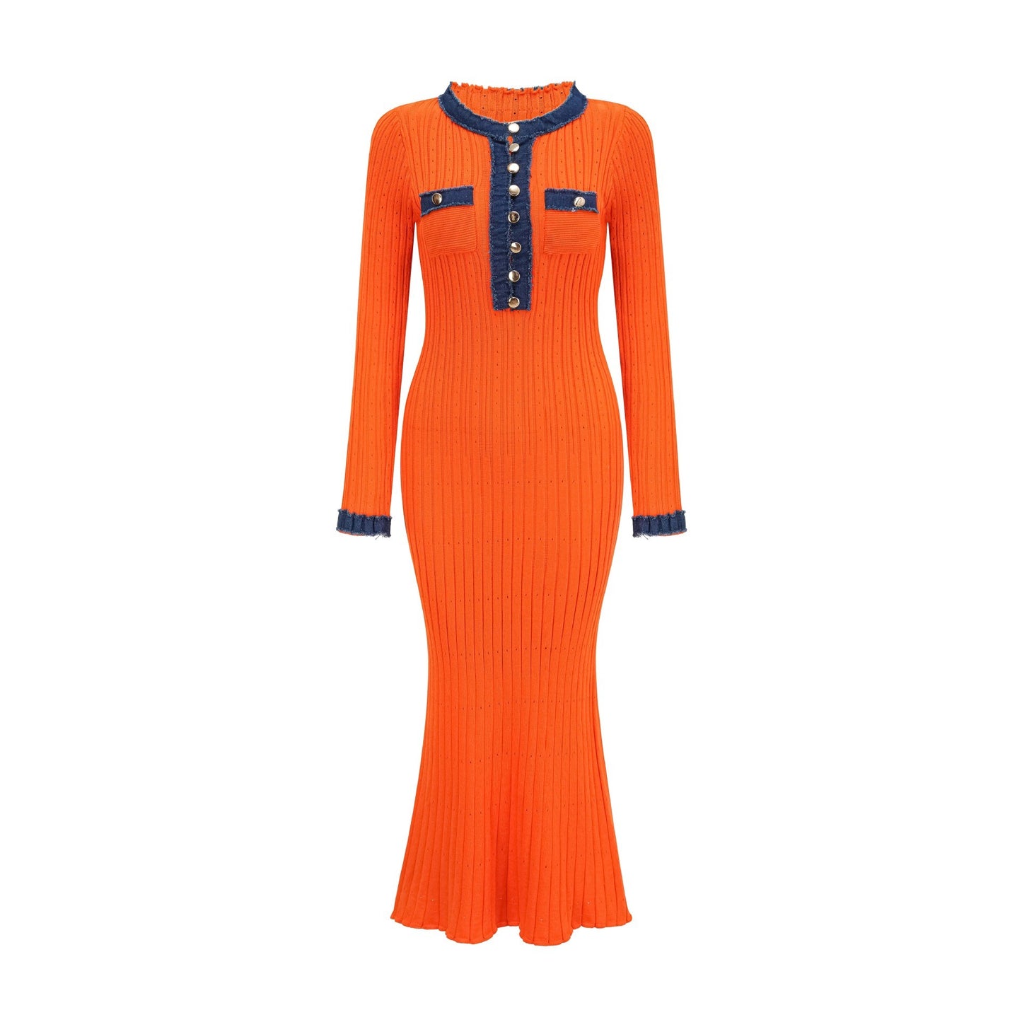 Elegant Knitted Slim Fit Dress – Waist-Control and All-Matching Style