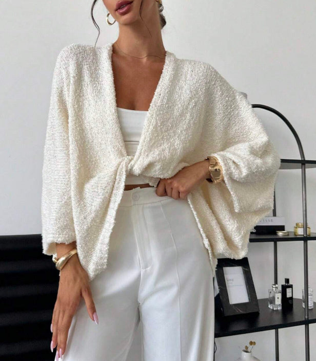 Women’s Loose V-Neck Sweater – Elegant and Comfortable Knitwear