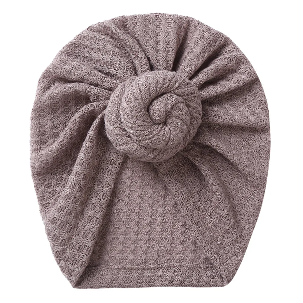 New Solid Waffle Crochet Knit Baby Hat 3M-5T Turban Infant Toddler Newborn Baby Cap Bonnet Beanies Headwraps for Baby Girls Boy
