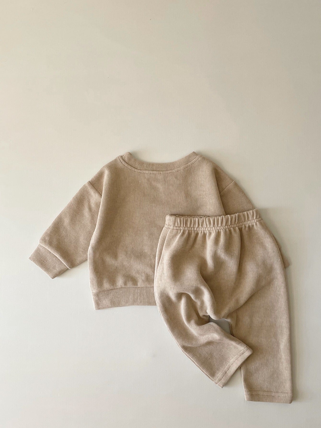Baby Two-Piece Suit – Alphabet Embroidery, Long Sleeve for Spring & Autumn