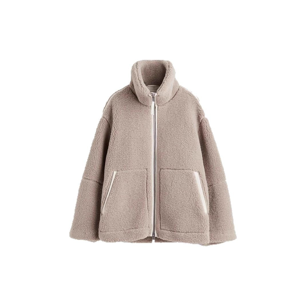 Loose Casual Zip Coat – Fashionable Anti-Cashmere Outerwear for Fall and Winter