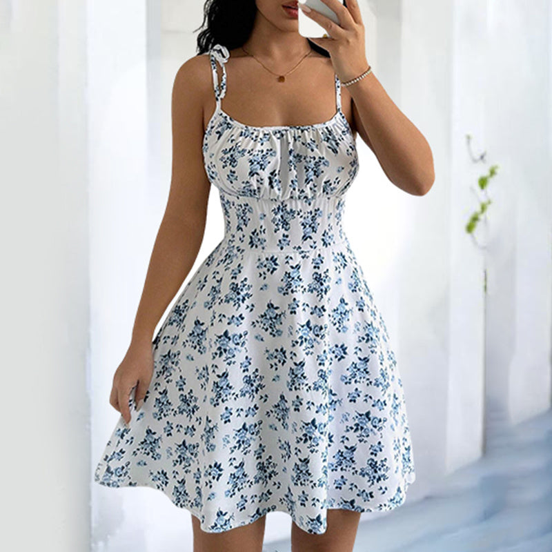Summer Floral Mini Dress – Spaghetti Straps & Ruffle Hem
