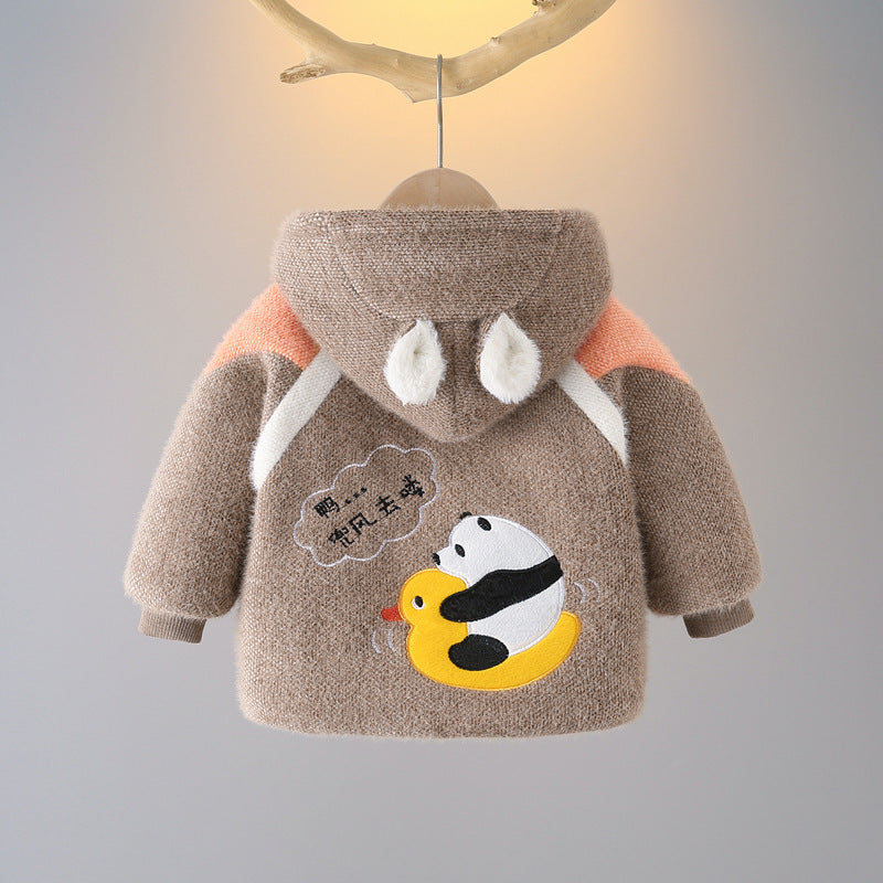 Kids’ Padded Winter Coat – Plus Velvet Mink Fabric, Extra Warm