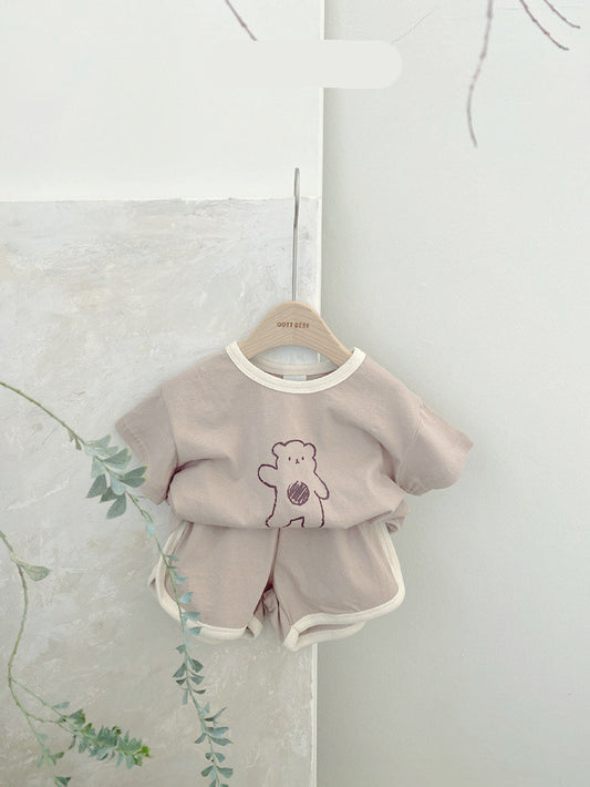 Baby Bear Cotton Suit Two-piece Cartoon Comfort For Babies And Toddlers