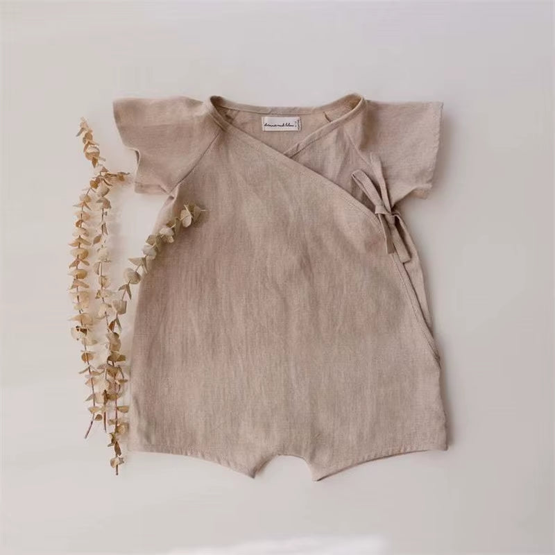 Linen Cotton Baby Boys Rompers Summer Infant Baby Bodysuit Casual Newborn Girls Jumpsuit Toddler Boys Bodysuit Overalls 0-24M