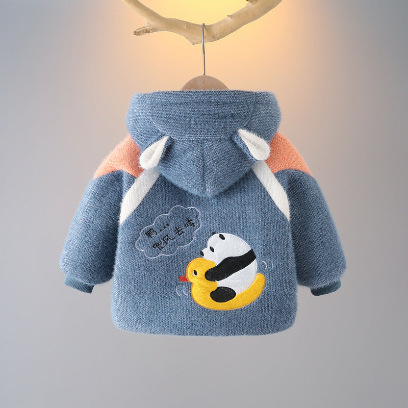 Kids’ Padded Winter Coat – Plus Velvet Mink Fabric, Extra Warm