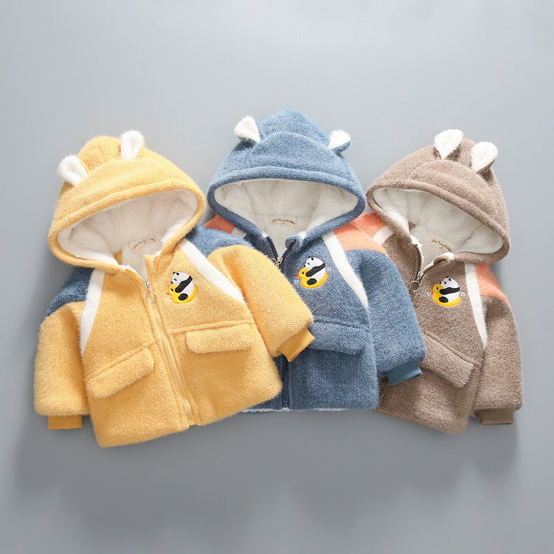 Kids’ Padded Winter Coat – Plus Velvet Mink Fabric, Extra Warm