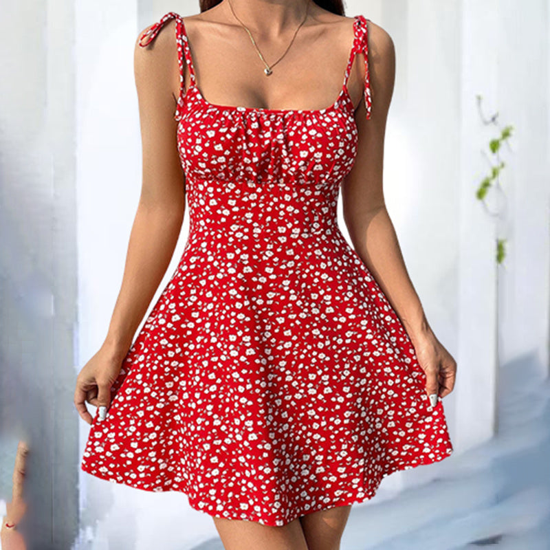Summer Floral Mini Dress – Spaghetti Straps & Ruffle Hem