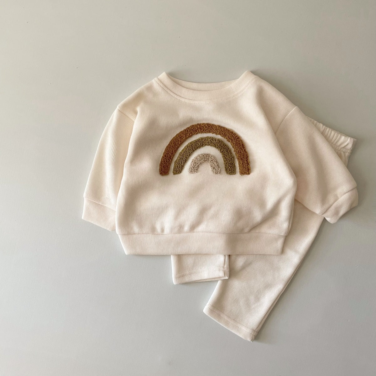 Baby Two-Piece Suit – Alphabet Embroidery, Long Sleeve for Spring & Autumn