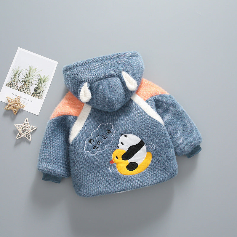 Kids’ Padded Winter Coat – Plus Velvet Mink Fabric, Extra Warm