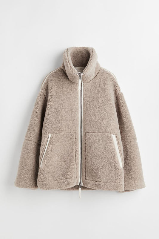 Loose Casual Zip Coat – Fashionable Anti-Cashmere Outerwear for Fall and Winter