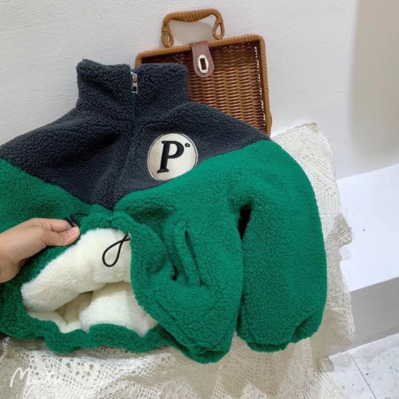 Warm Fleece Coat & Cartoon Kids’ Tops | Loose Thickened Cotton Clothing for Boys and Girls