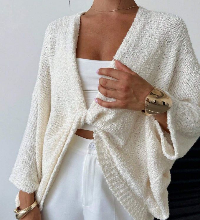 Women’s Loose V-Neck Sweater – Elegant and Comfortable Knitwear