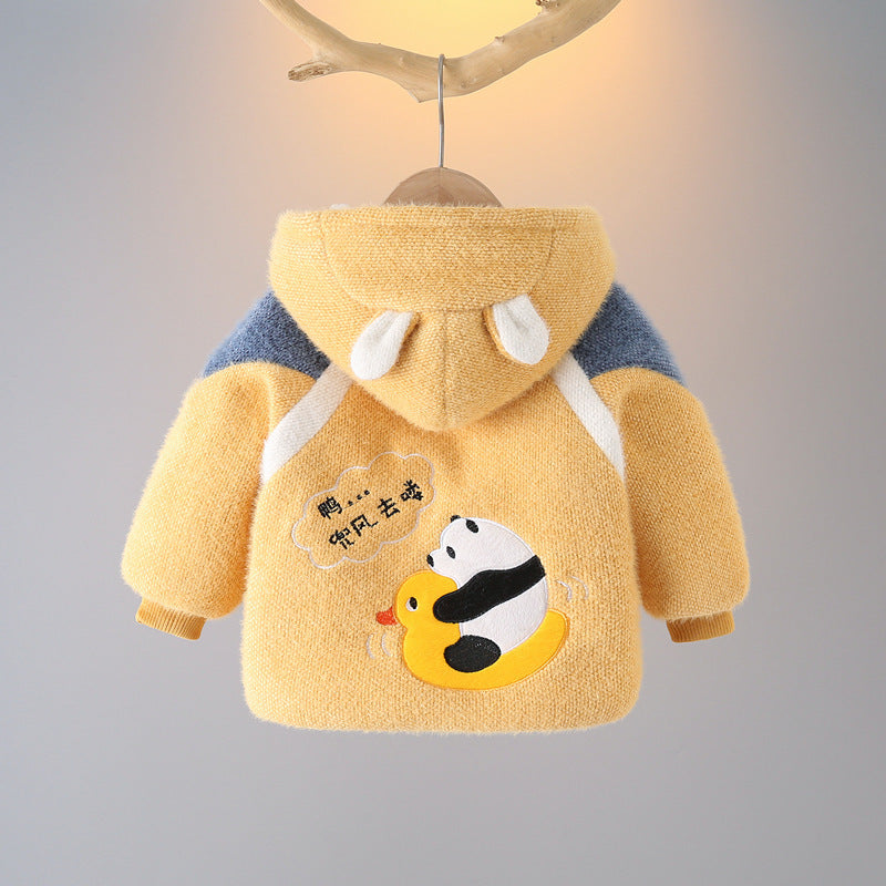 Kids’ Padded Winter Coat – Plus Velvet Mink Fabric, Extra Warm